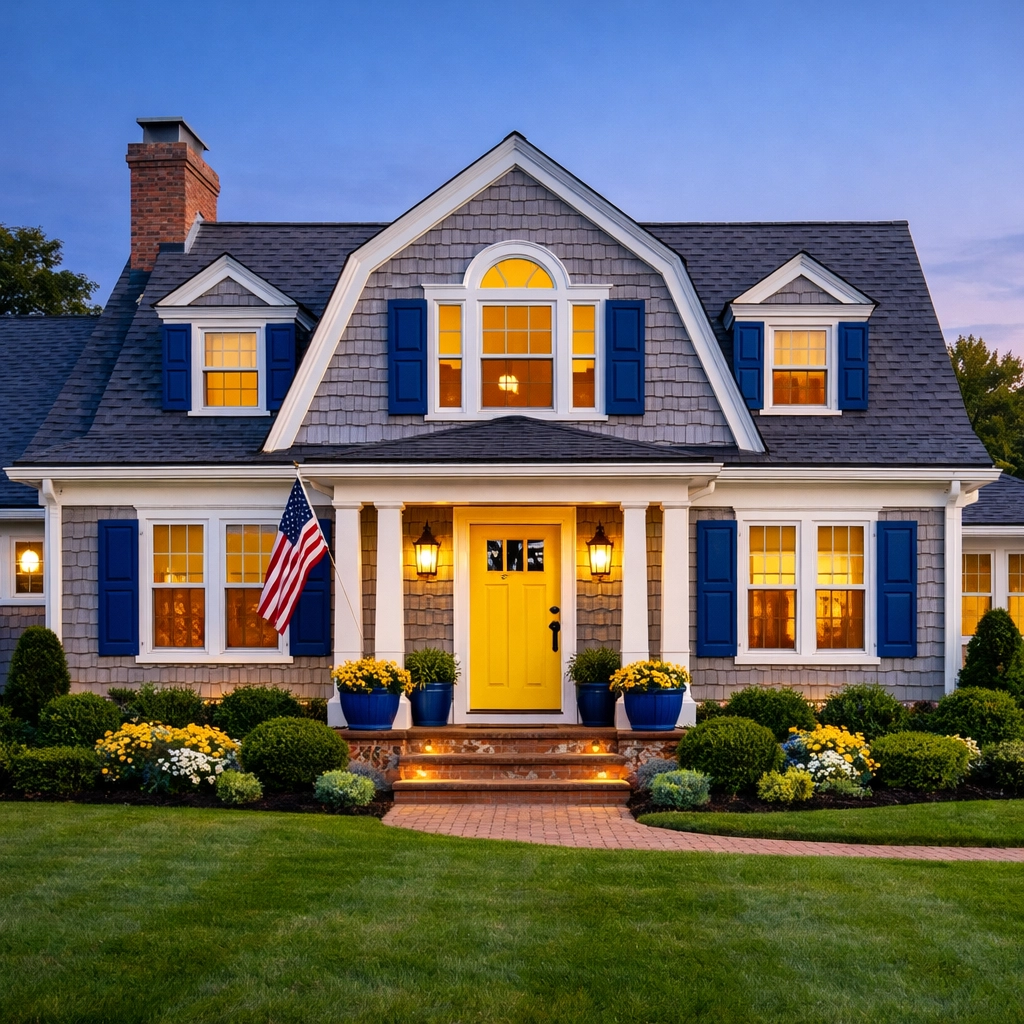 A classic Wayland, MA home exterior representing the quality of local residential cleaning services.