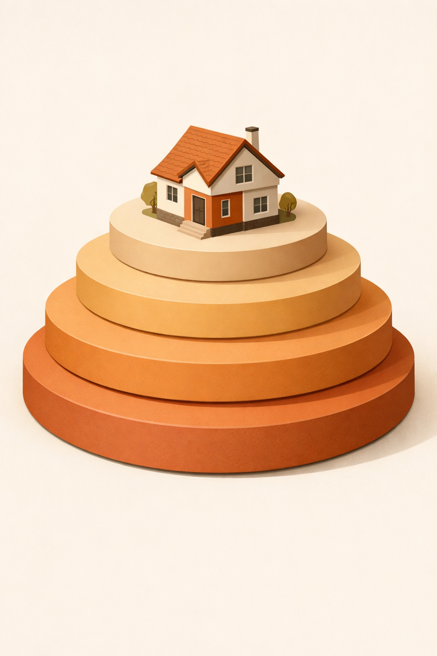 Conceptual illustration of a Spokane home building layers of equity and long-term financial stability.