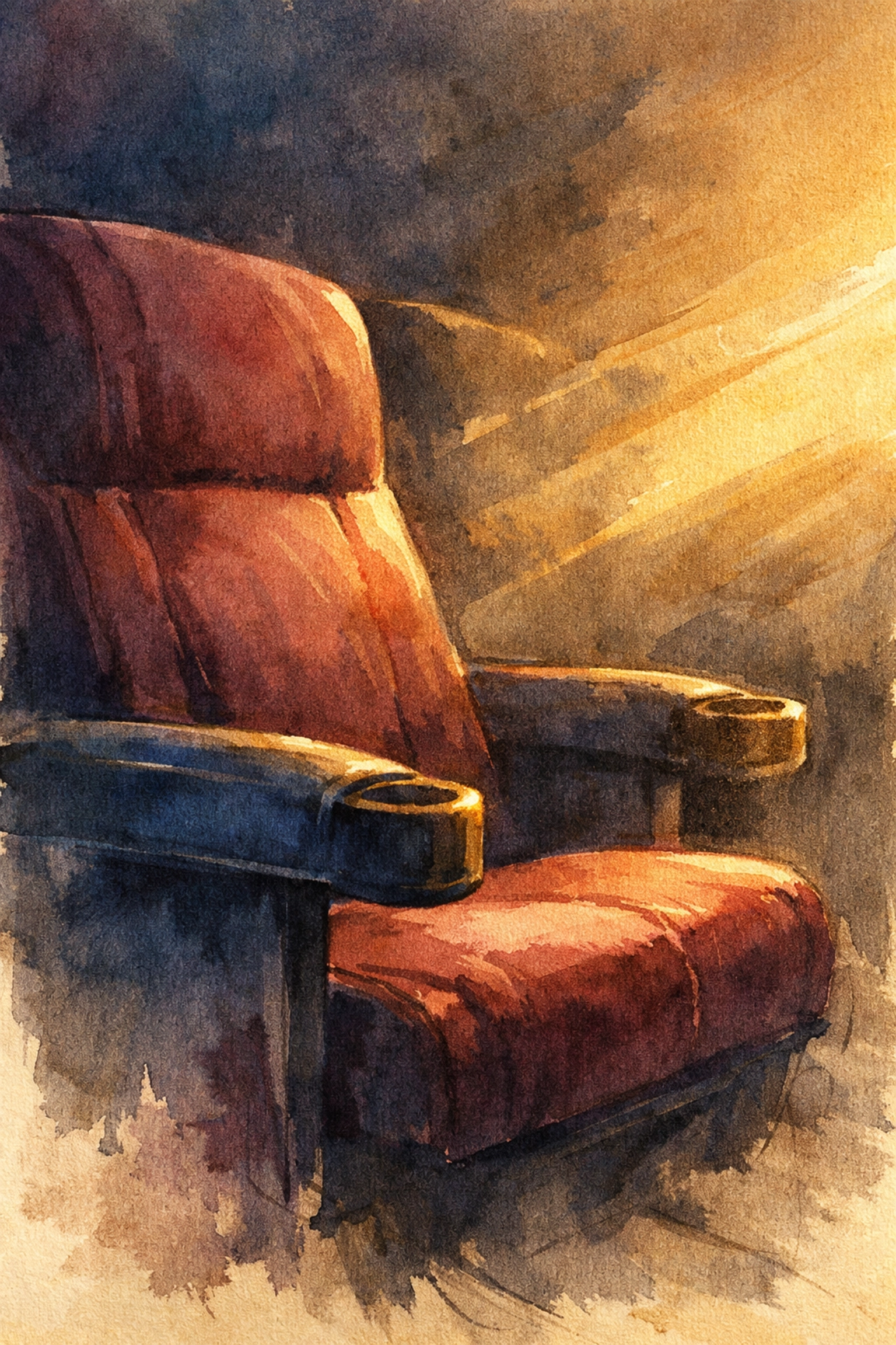 Empty movie theater seat representing the tension between entertainment and truth