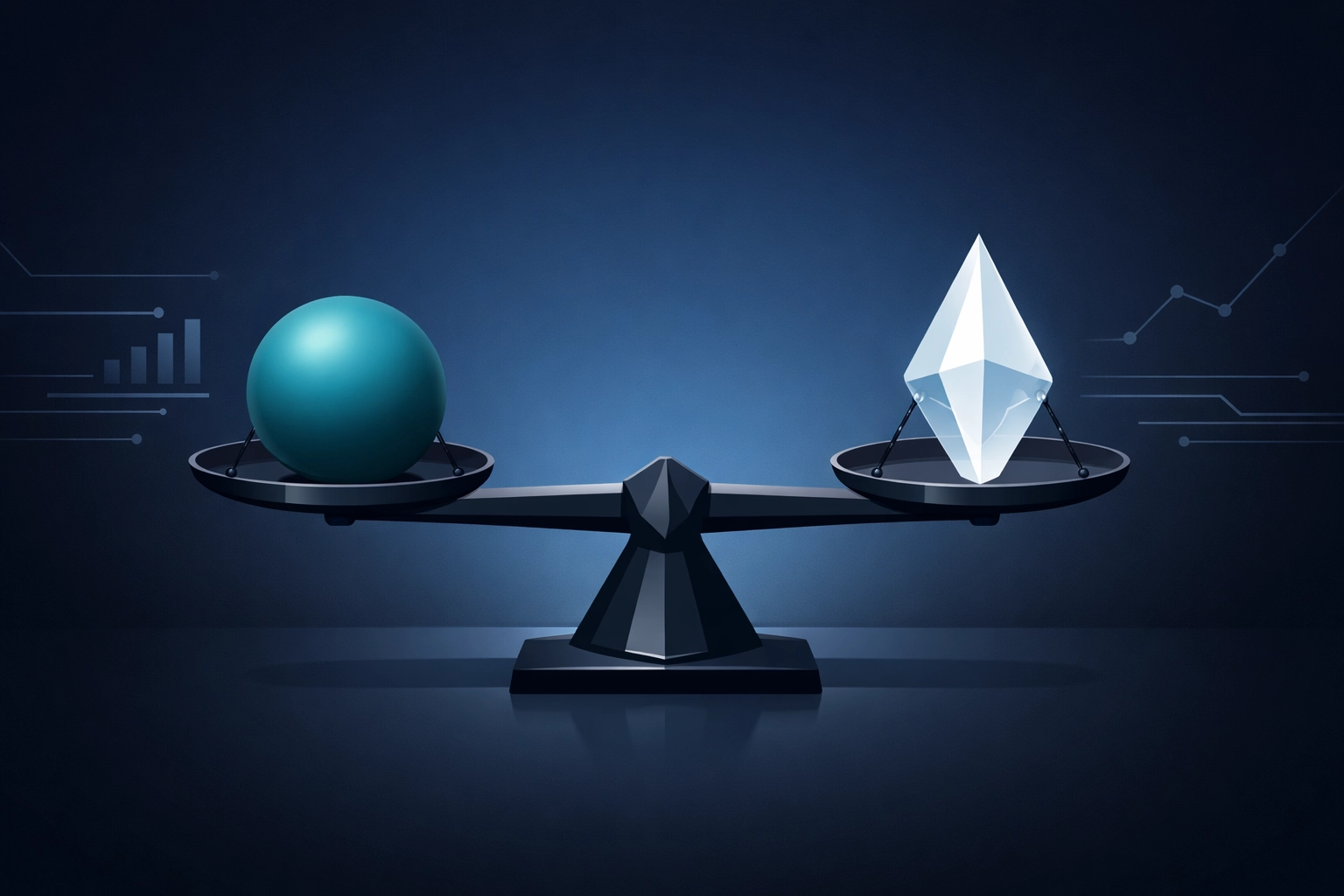 A balance scale illustrating the choice between null and alternative hypotheses in lean six sigma testing.