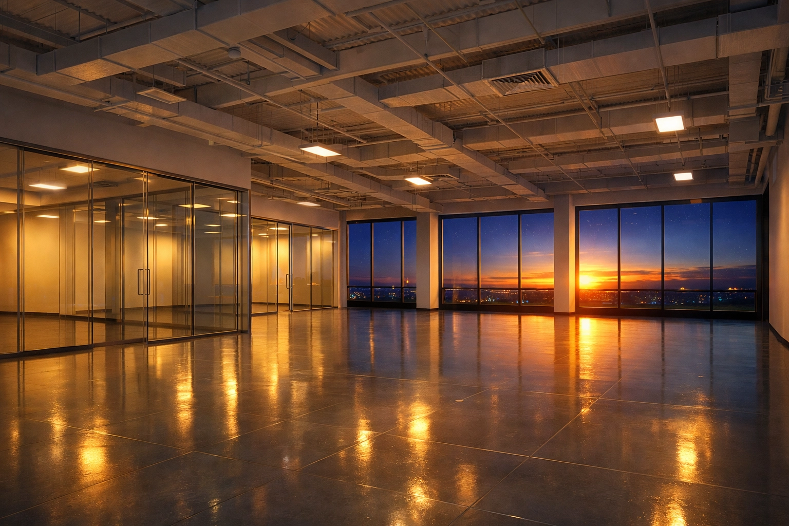 Sanitized empty office space in Cambridge ready for move-in after a deep commercial cleaning.