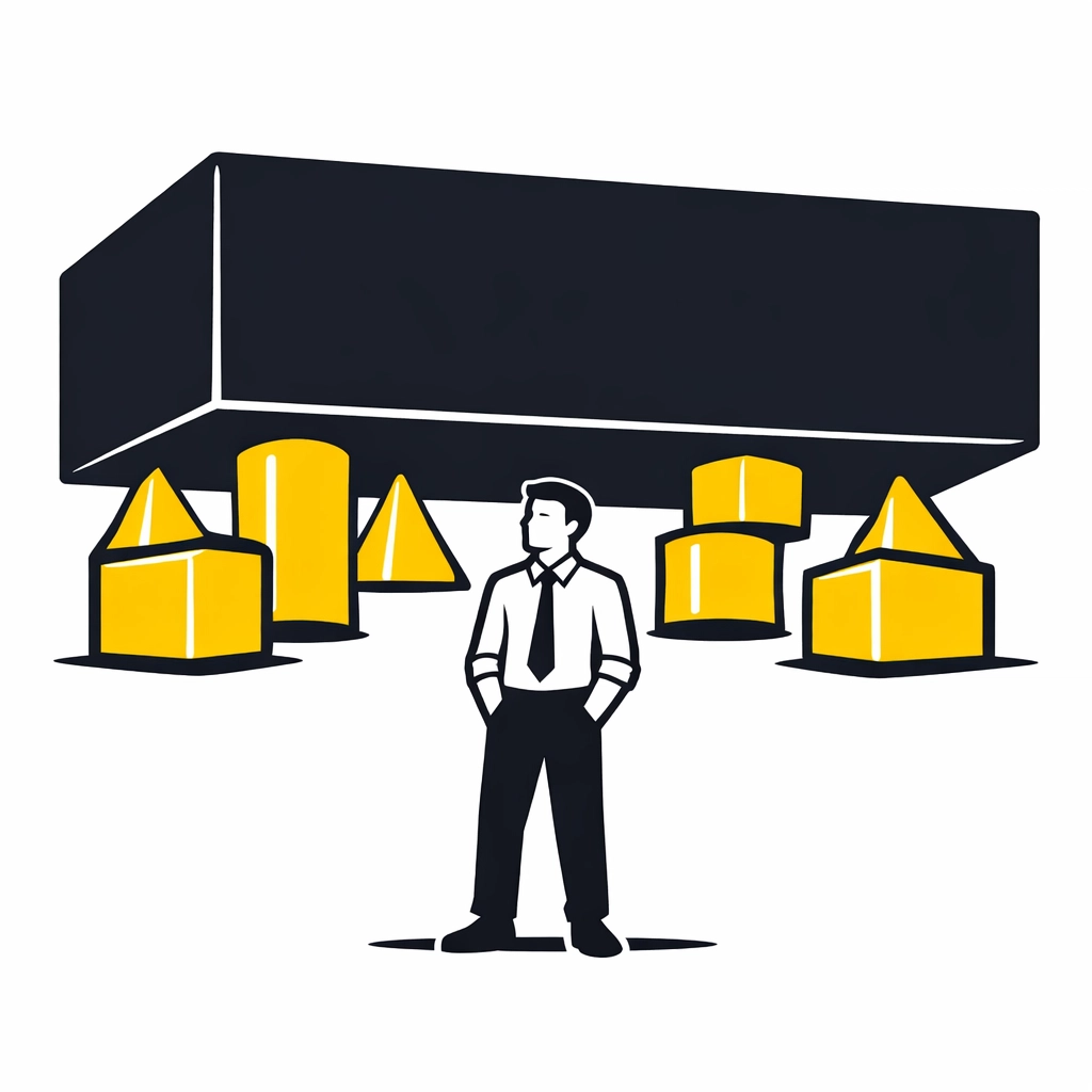 Digital illustration of automated HRIS systems supporting a manager by lifting the burden of HR compliance.