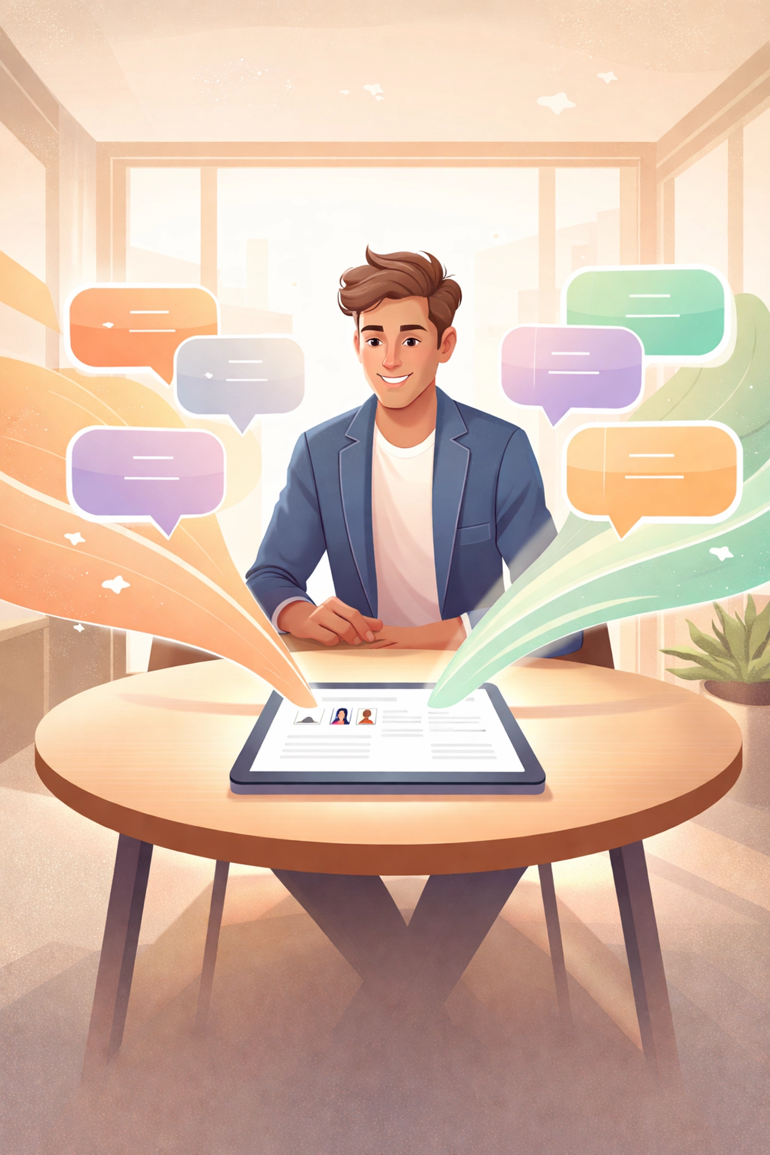 Unified client communication illustration depicting all interactions in a single streamlined business management platform