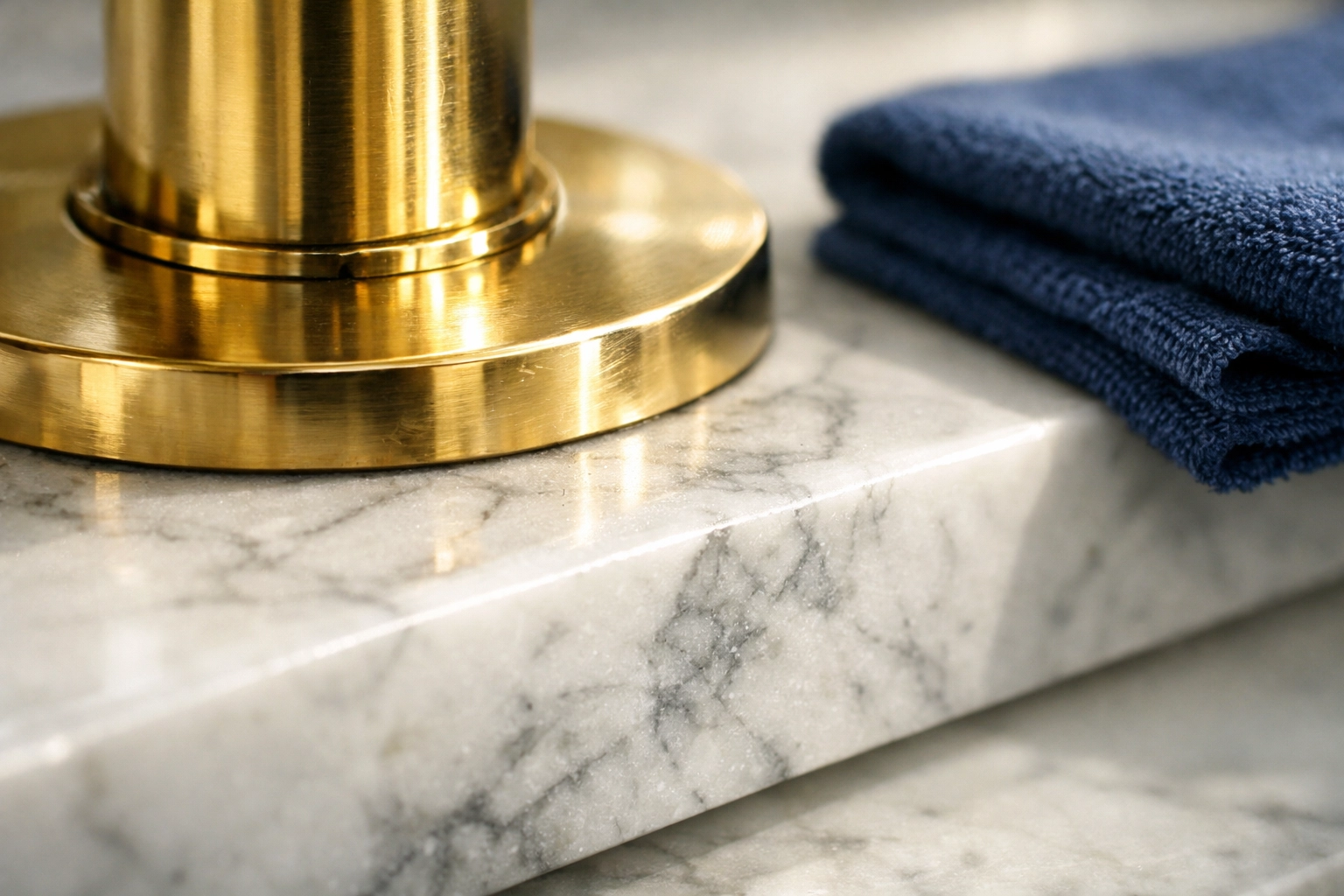 Professional residential cleaning Massachusetts service caring for luxury marble countertops in a Dover home.