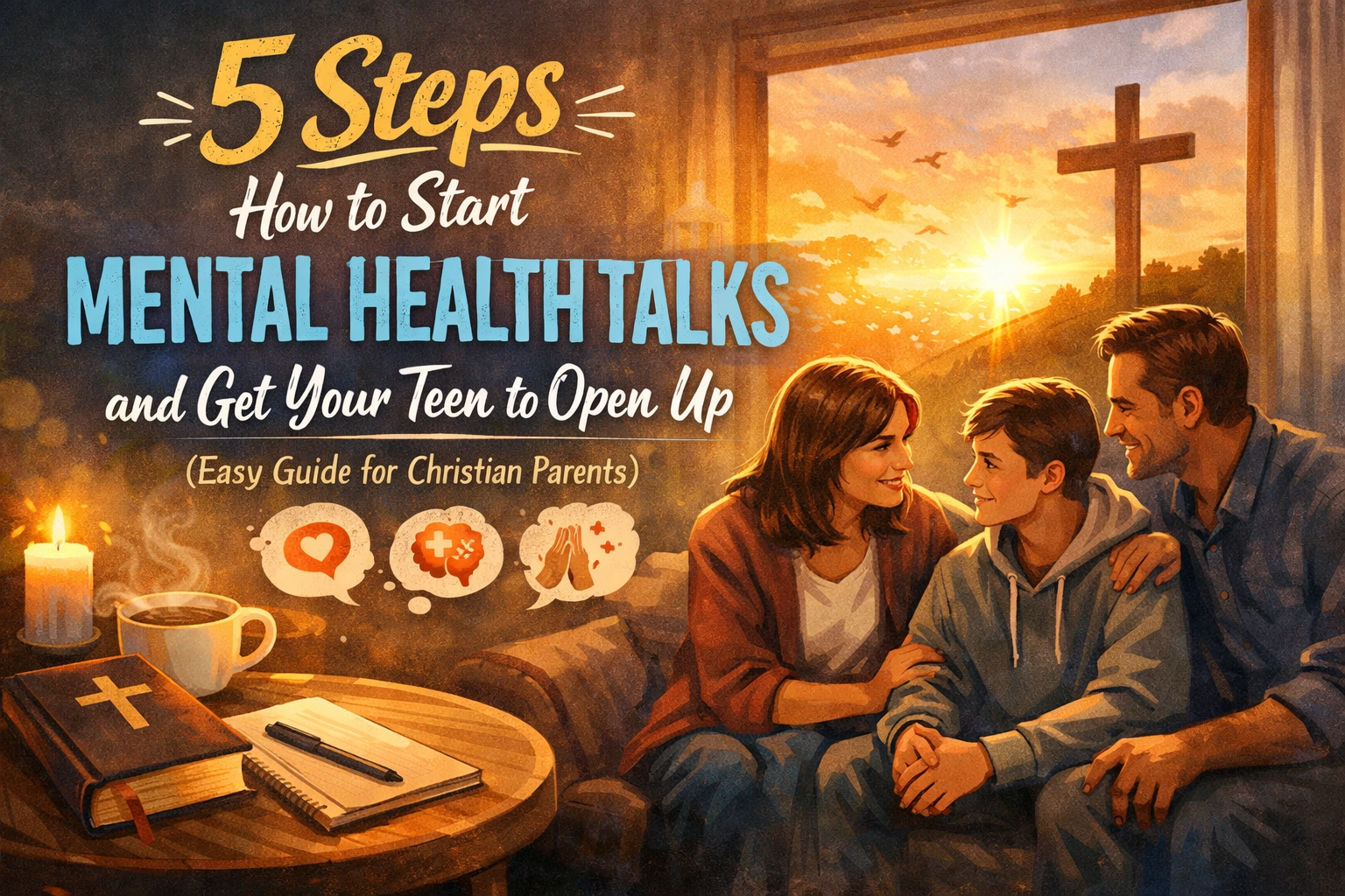 [HERO] 5 Steps How to Start Mental Health Talks and Get Your Teen to Open Up (Easy Guide for Christian Parents)
