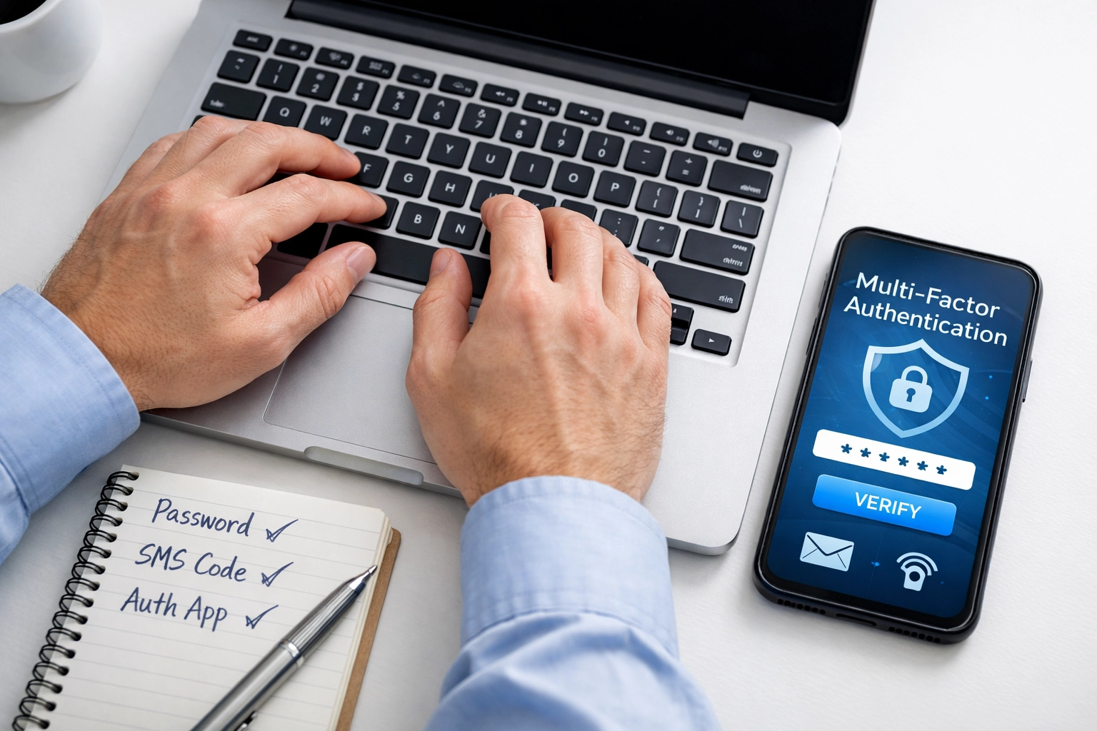 Multi-factor authentication verification on smartphone for secure wire transfer