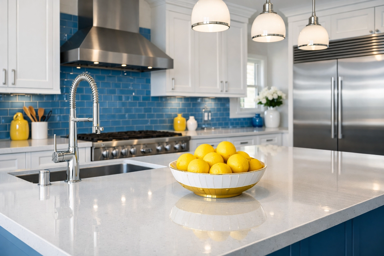 Gleaming luxury kitchen showing professional cleaning services for apartments and homes in Leominster, MA.