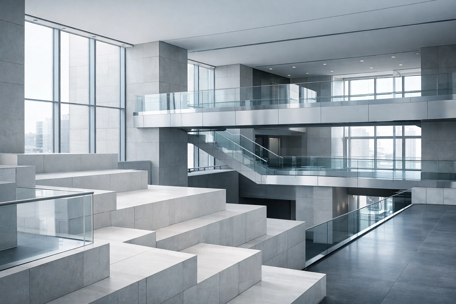 Interconnected modern architecture representing a comprehensive topical authority framework.