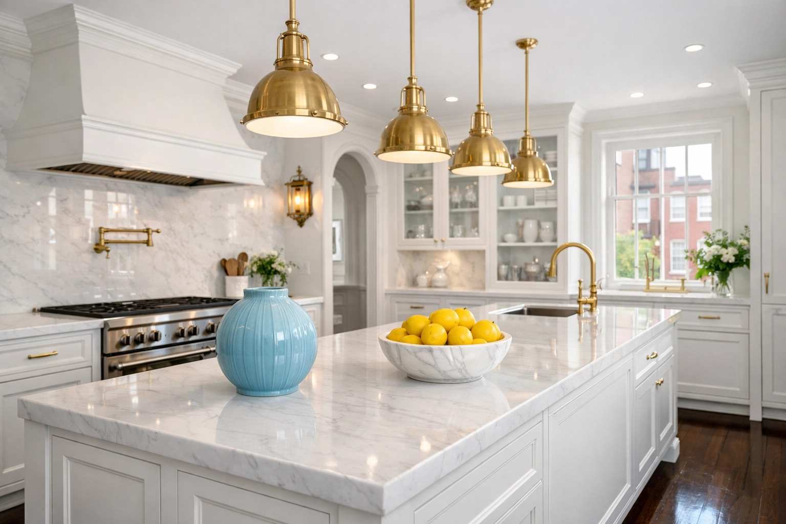 A spotless luxury kitchen in Beacon Hill after a professional Deep Cleaning Boston service.