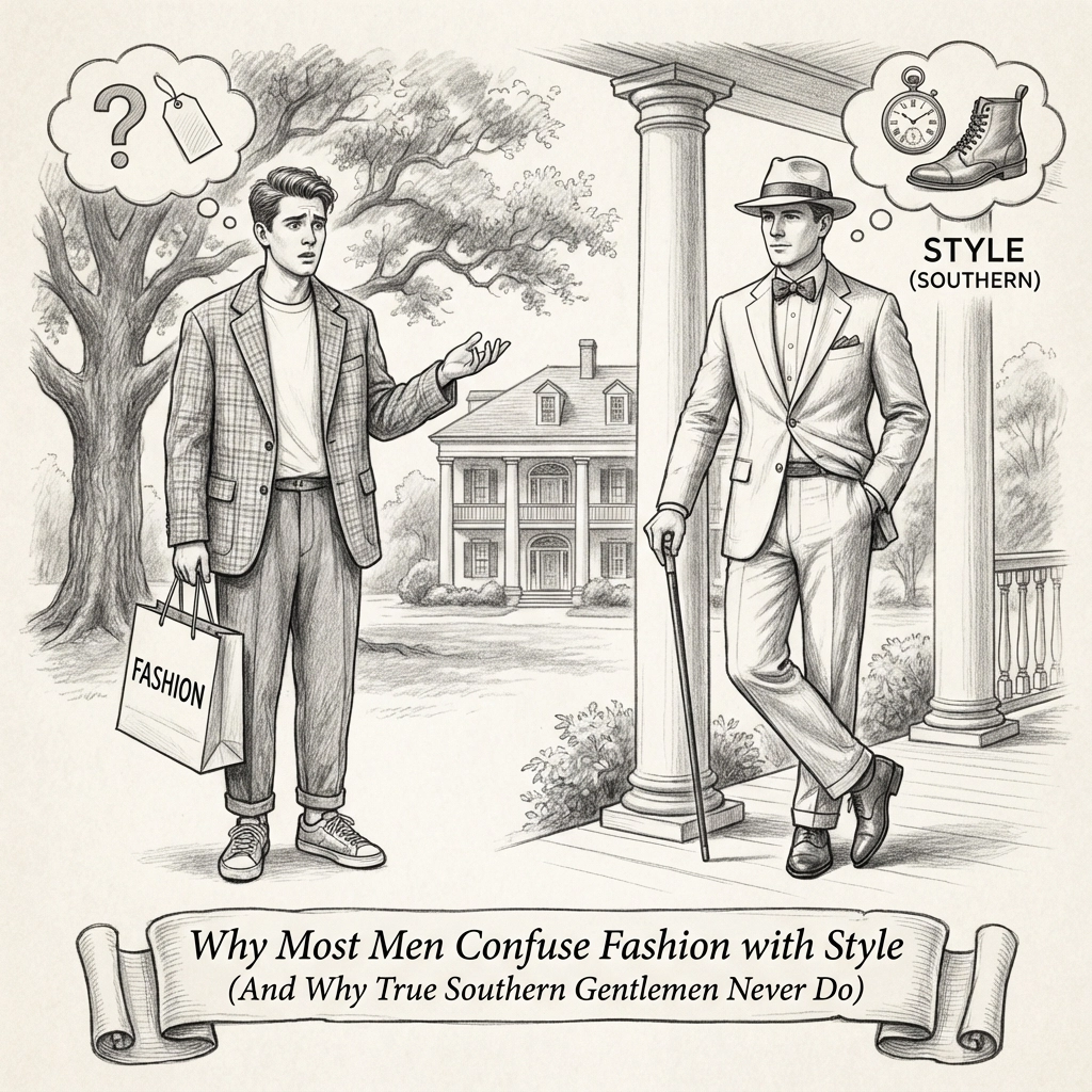 Why Most Men Confuse Fashion with Style (And Why True Southern Gentlemen Never Do)
