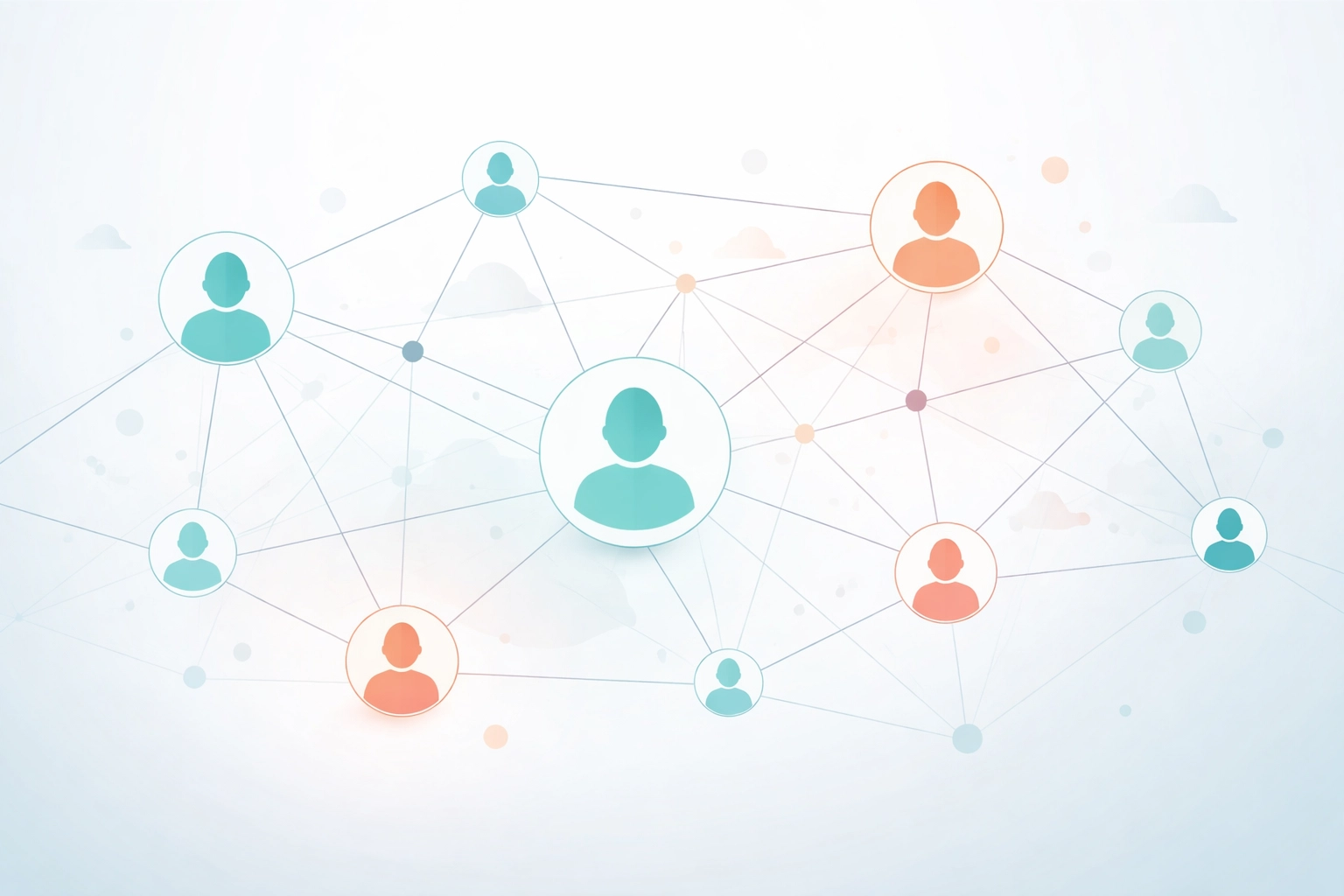 Illustration of a professional referral network connecting healthcare organizations for better patient care