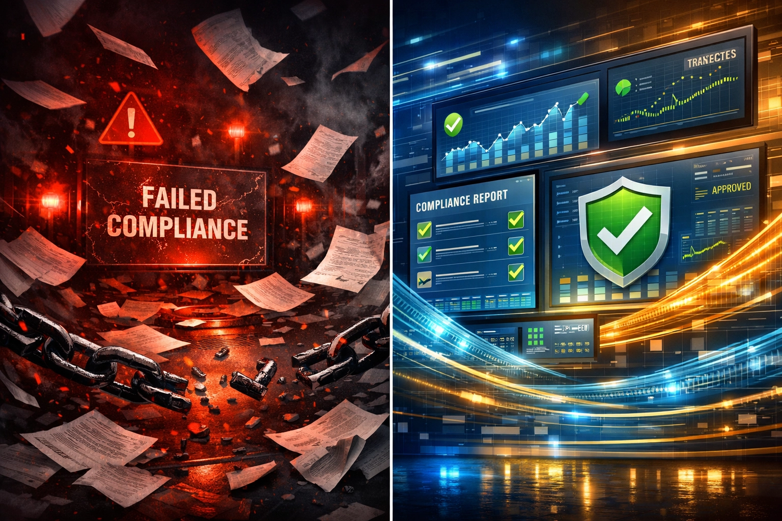 Comparison of failed KYC compliance versus proper transaction monitoring systems for crypto payments