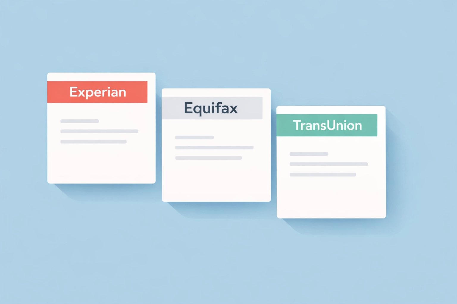 Reportes de crédito de los tres bureaus principales en USA