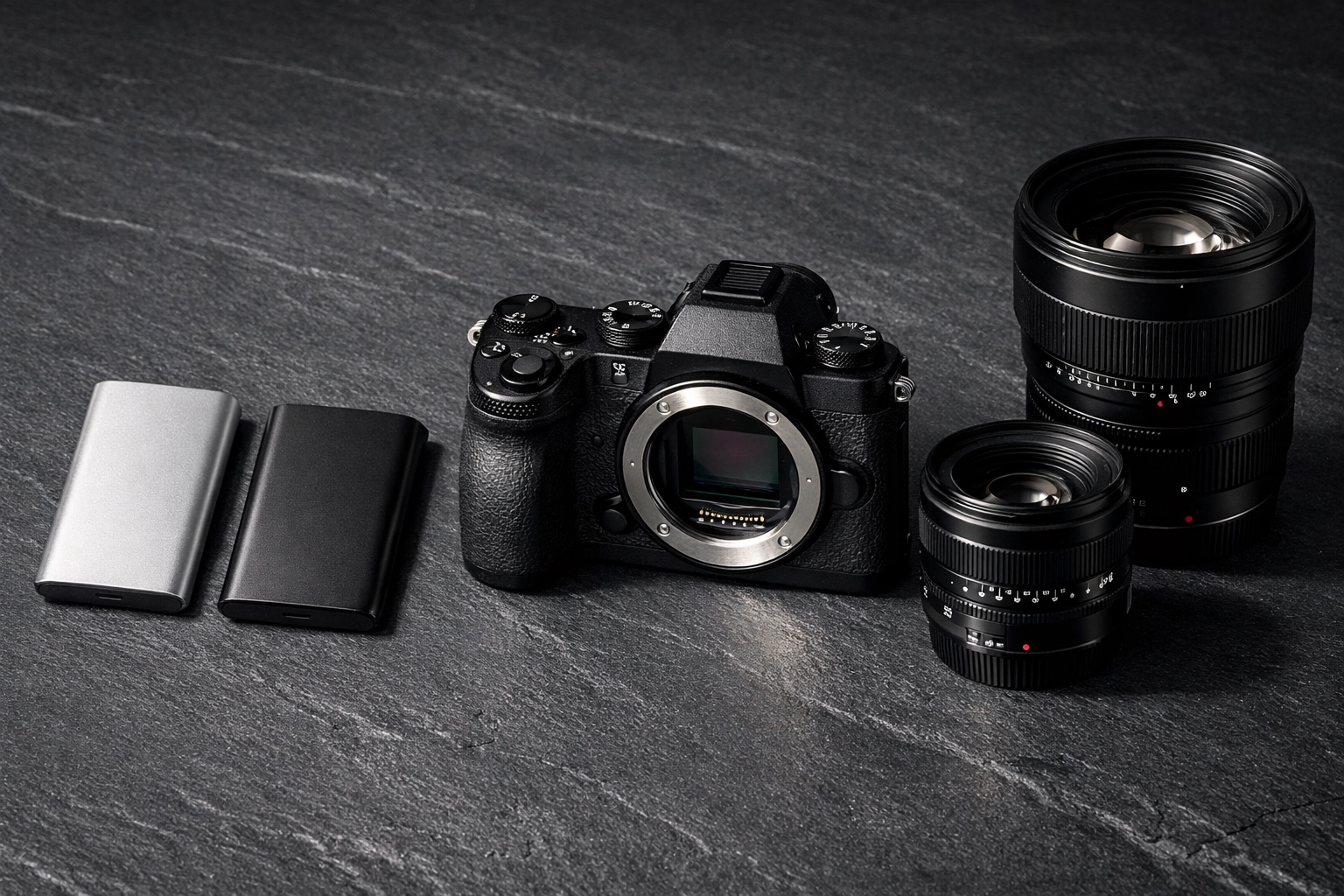 The Ultimate Guide to Professional File Compression: Speed Up Your Workflow With Pixel-Shrink.com 4 High-end photography gear and SSD storage drives for a fast and efficient professional workflow.