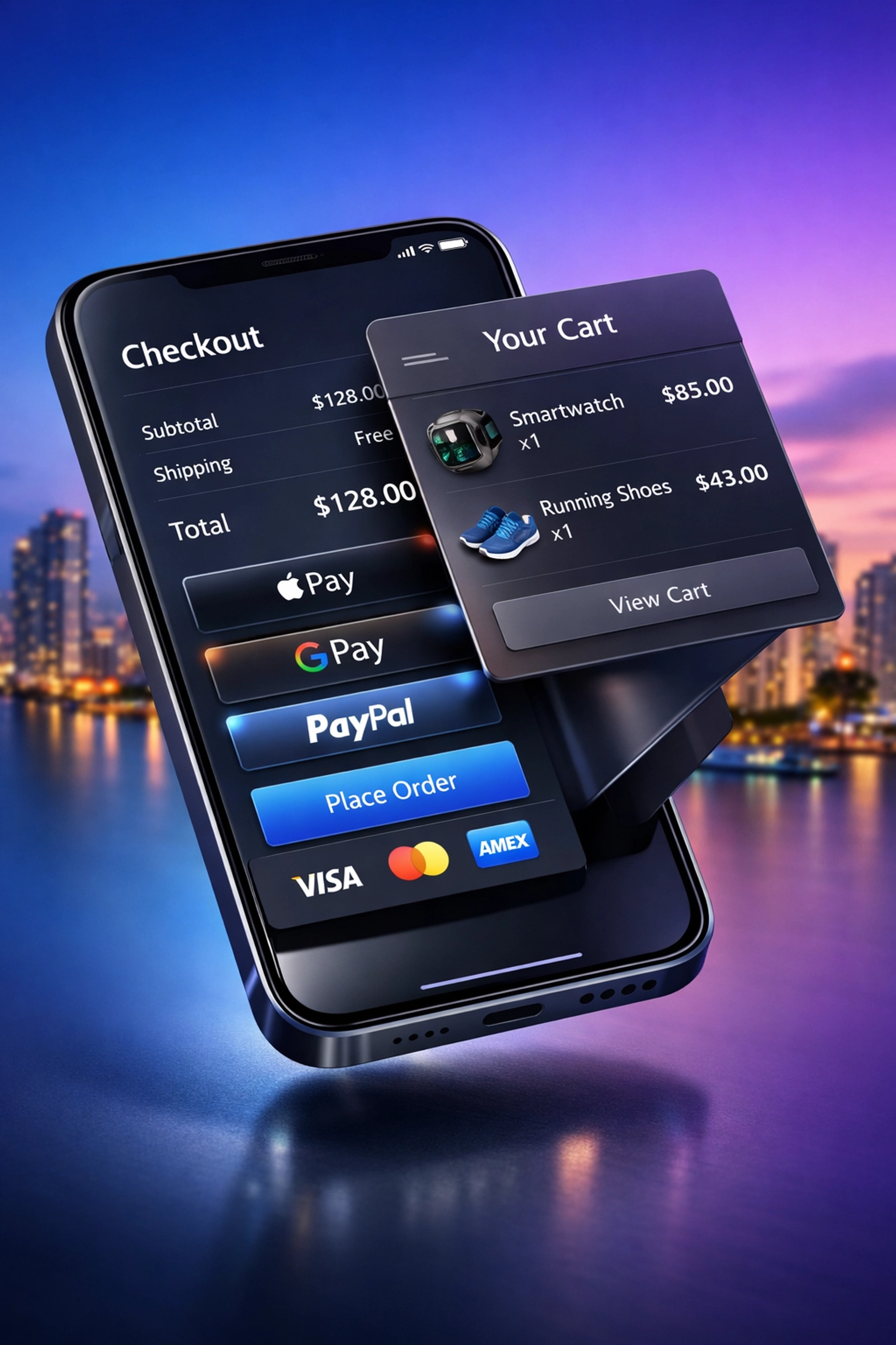 Optimized Shopify checkout interface on mobile showing seamless cart experience for Miami businesses