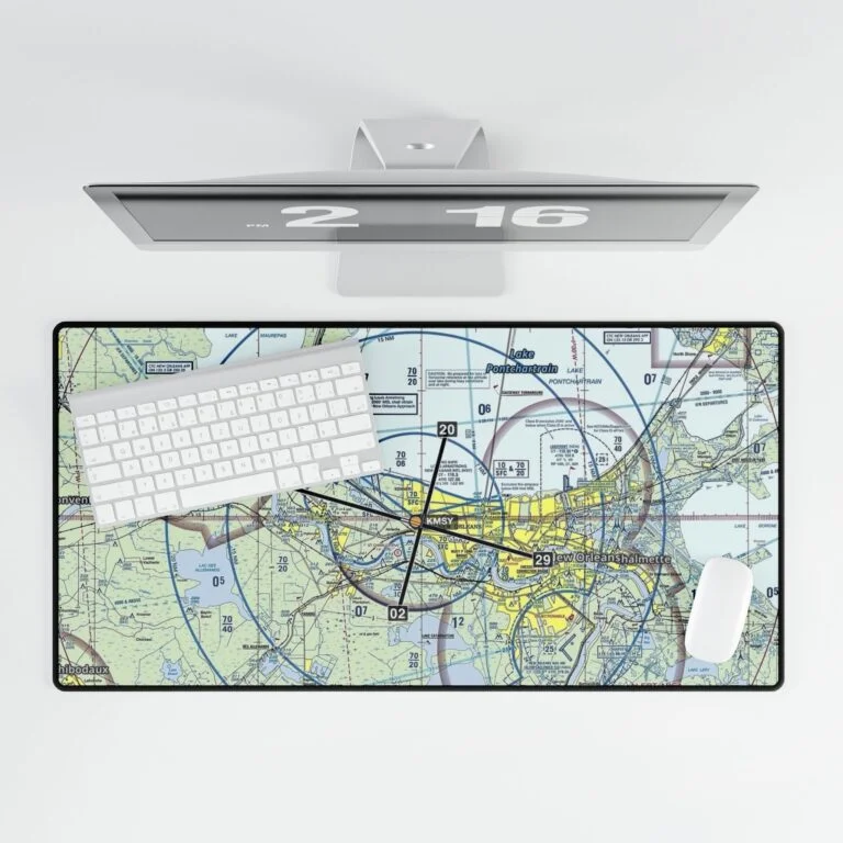 Aviation Sectional Chart Desk Mat