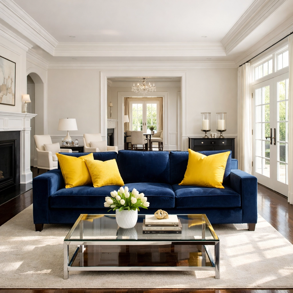 Pristine luxury Wellesley living room highlighting high-end maintenance from cleaning services near me.