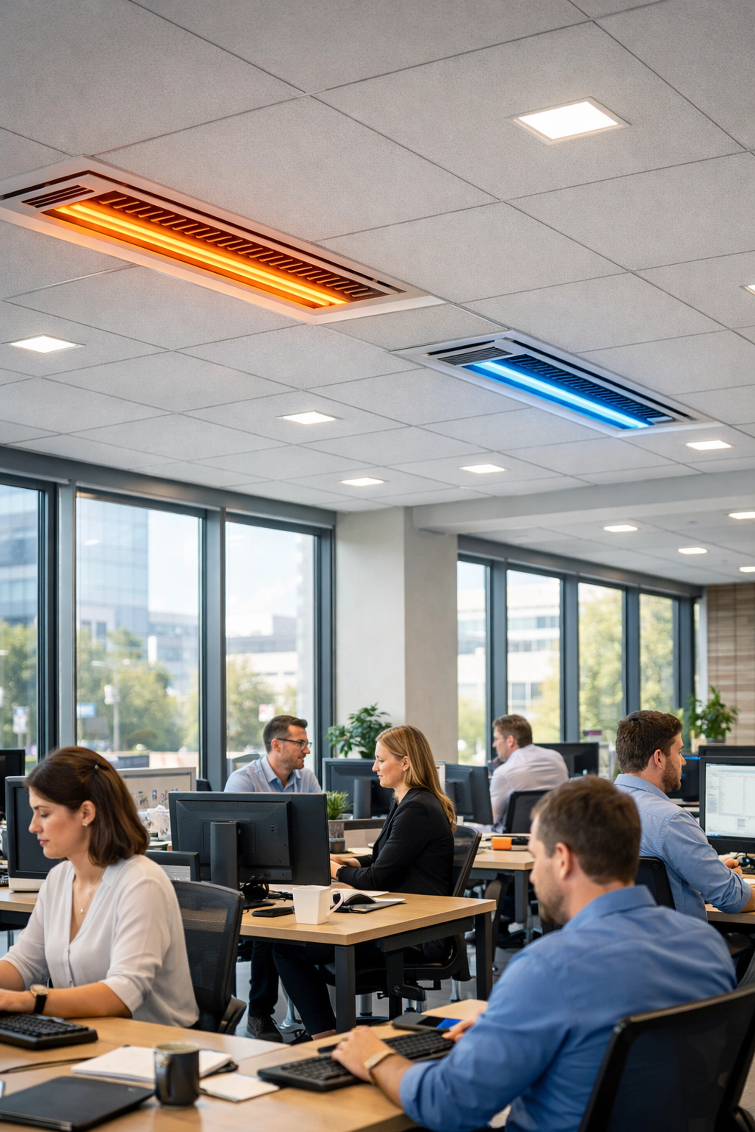 Comfortable commercial office with consistent HVAC temperature control