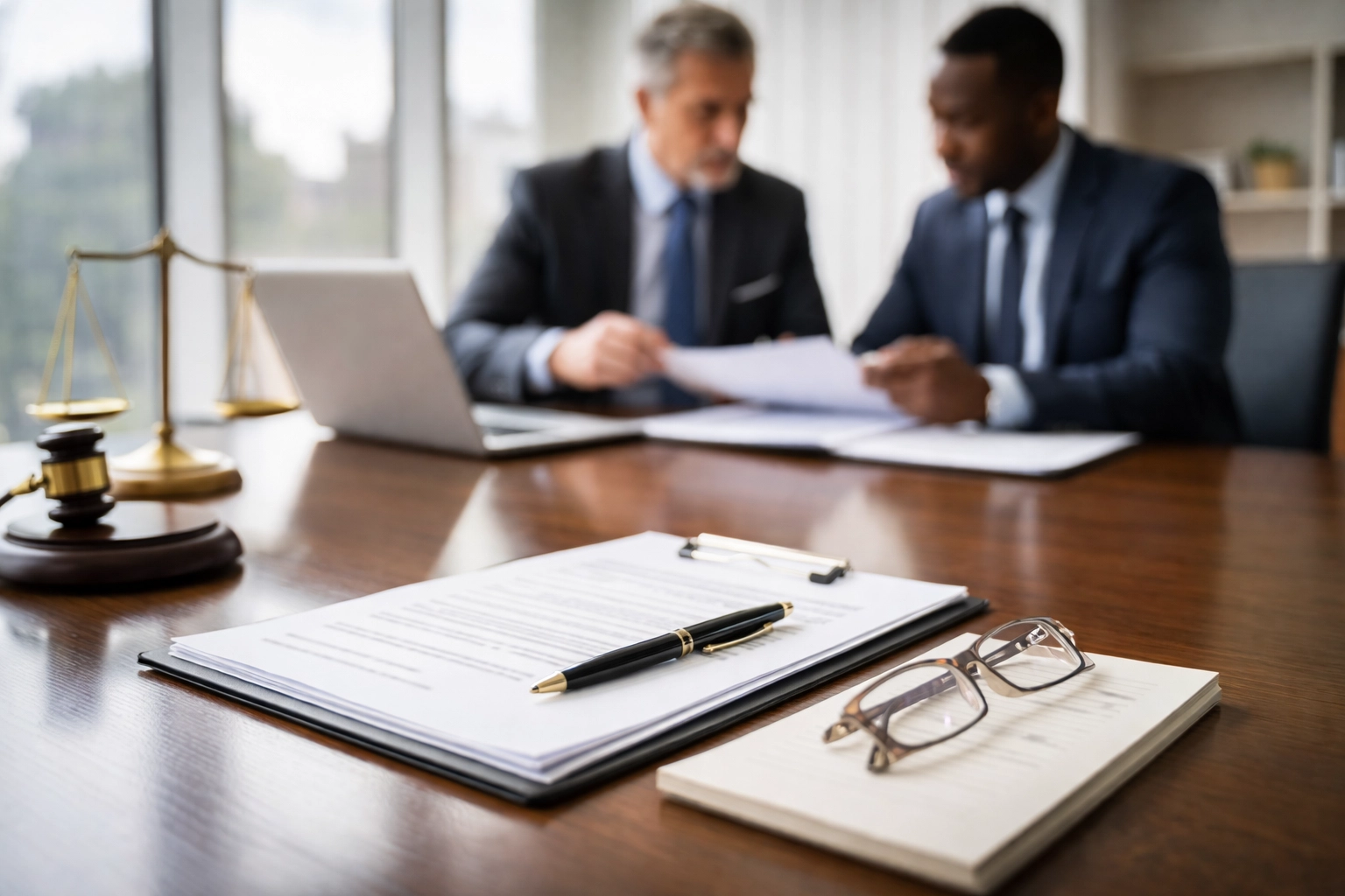 Legal consultation scene with documents, highlighting essential liquor liability insurance coverage.