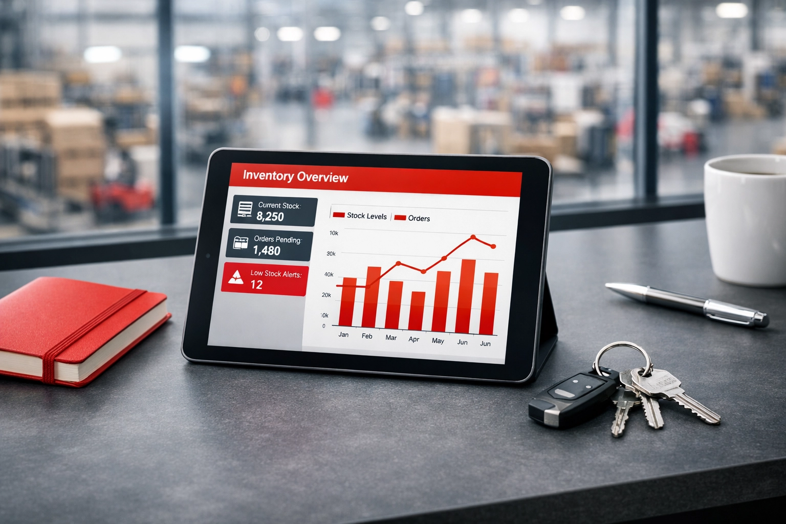 Digital inventory management at a logistics hub serving Hertford, London, and Enfield.