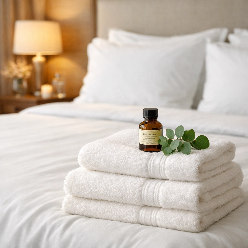 Immaculate bedroom inventory and clean linens in a luxury Vancouver short-term rental.