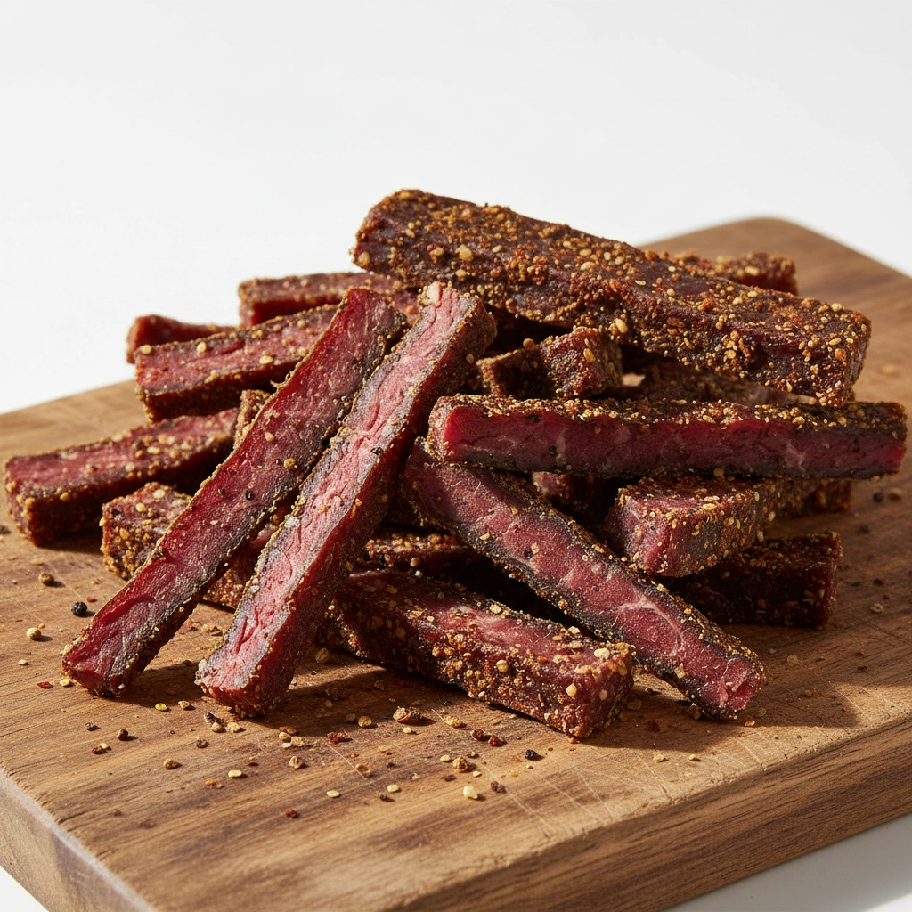 Premium air dried beef biltong snack from Aussie Biltong — sliced Australian beef, small-batch, no sugar