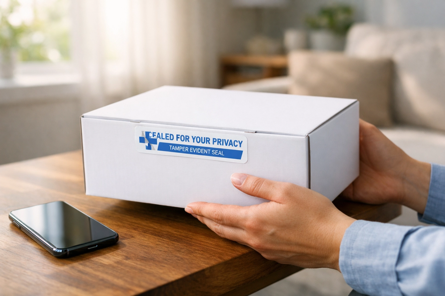 Medical weight loss medication box delivered directly to a home for convenient, discreet treatment.