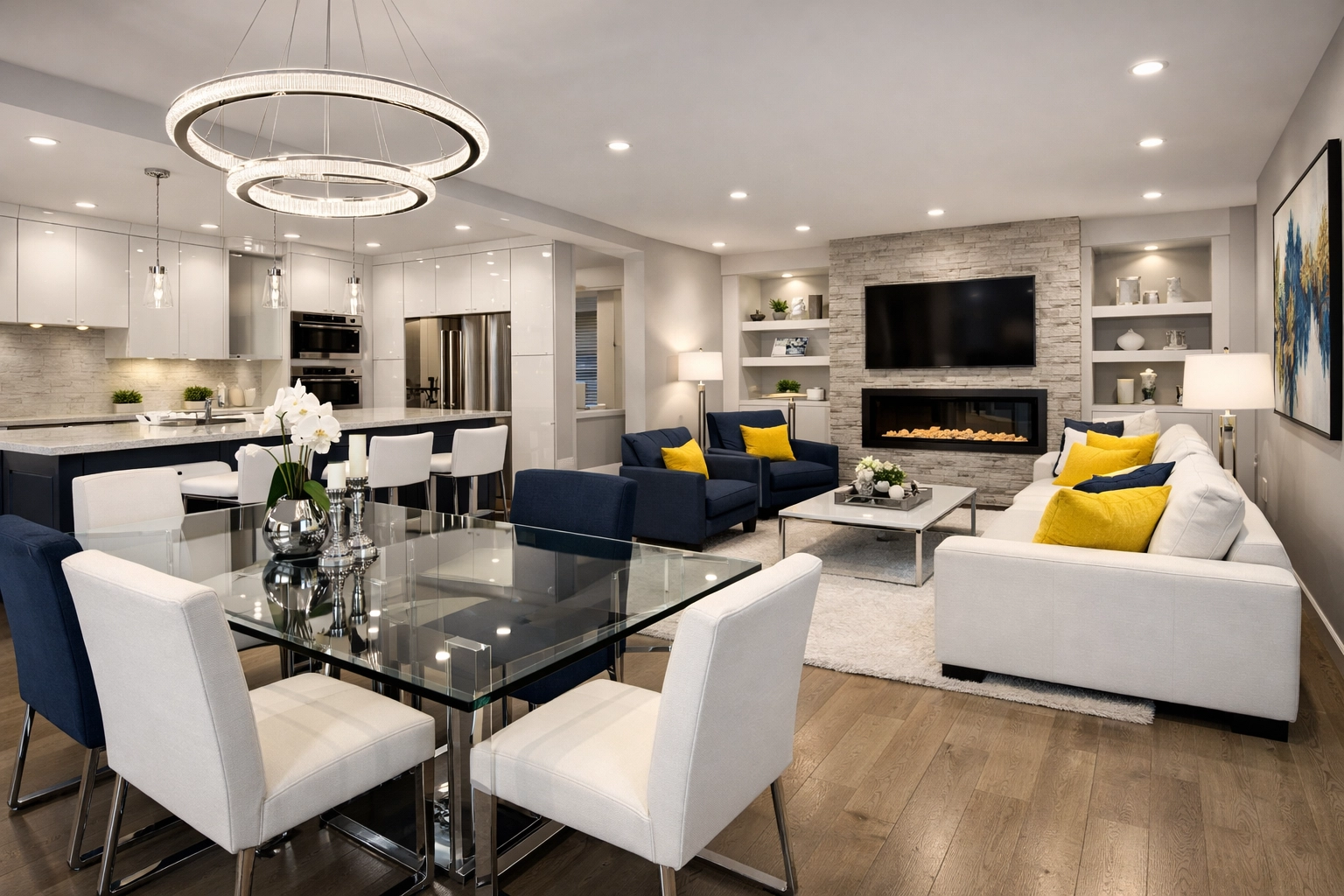 Gleaming open-concept living space in Westborough MA following a comprehensive professional deep clean.