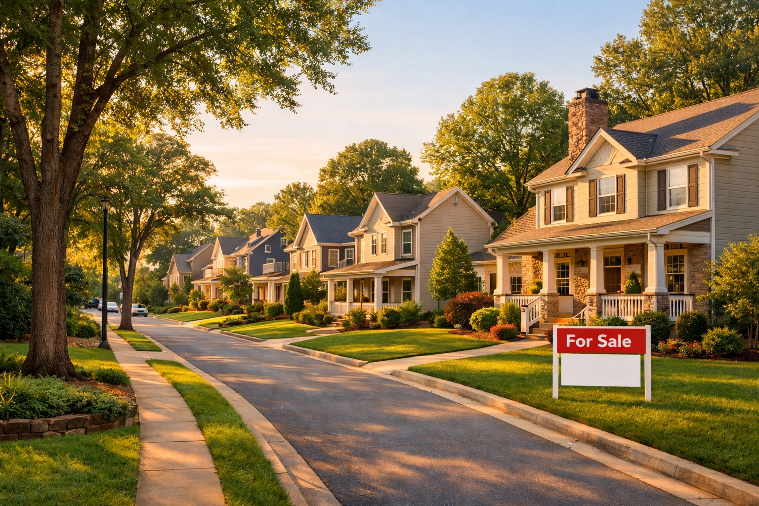 North Carolina residential neighborhood with homes for sale showing local market trends