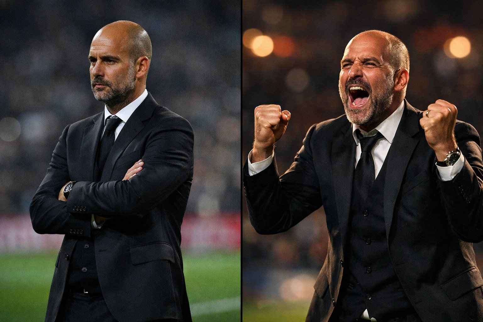 Fußballtrainer zeigt taktische Expertise und Emotionen im K.O.-System