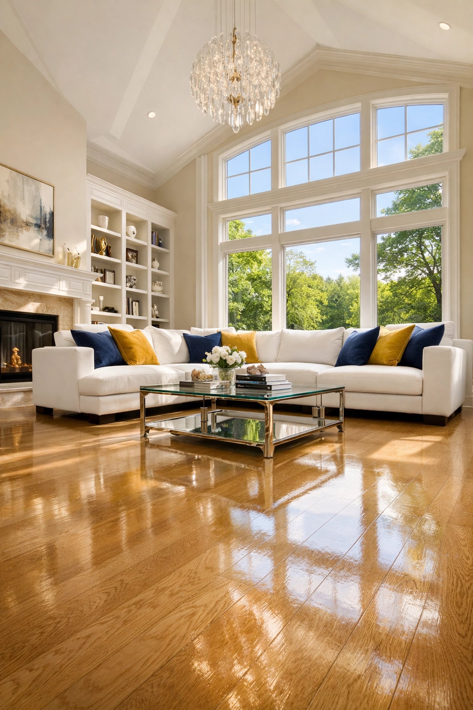 A spotless Lincoln living room highlighting the results of professional deep cleaning Lincoln services.