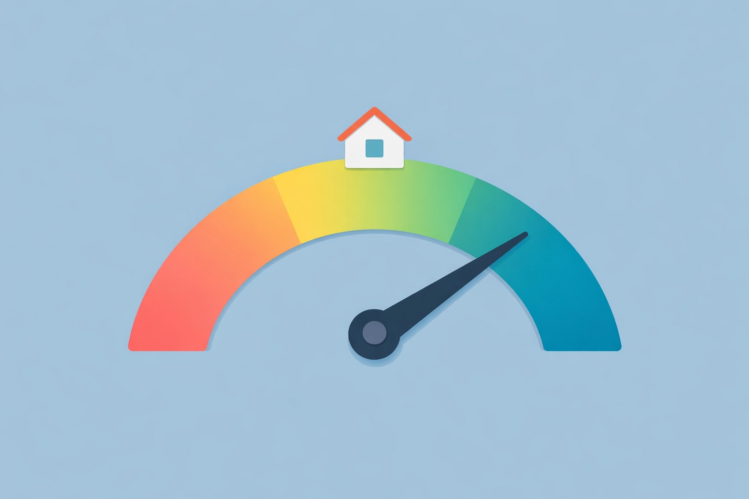 Gráfico de puntaje de crédito excelente para calificar a un préstamo de casa.