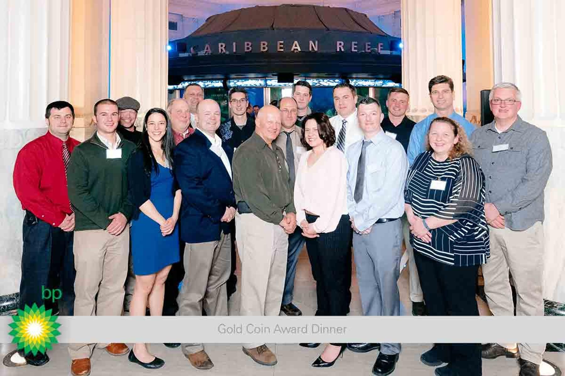 Corporate conference attendees enjoying a polished, professional photo moment at the MTCC