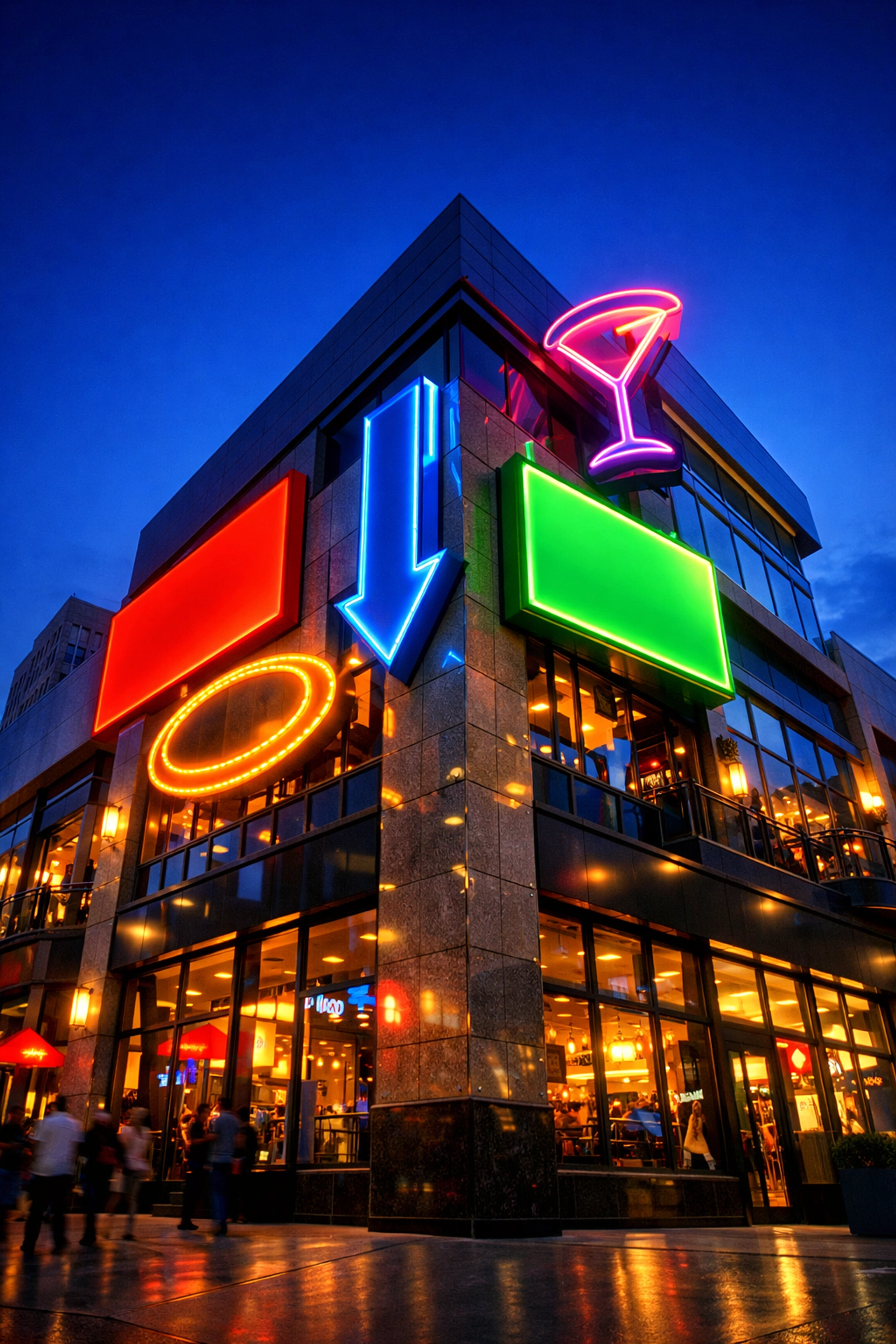 Illuminated 3D channel letter signs on a Dallas storefront providing high visibility at night.