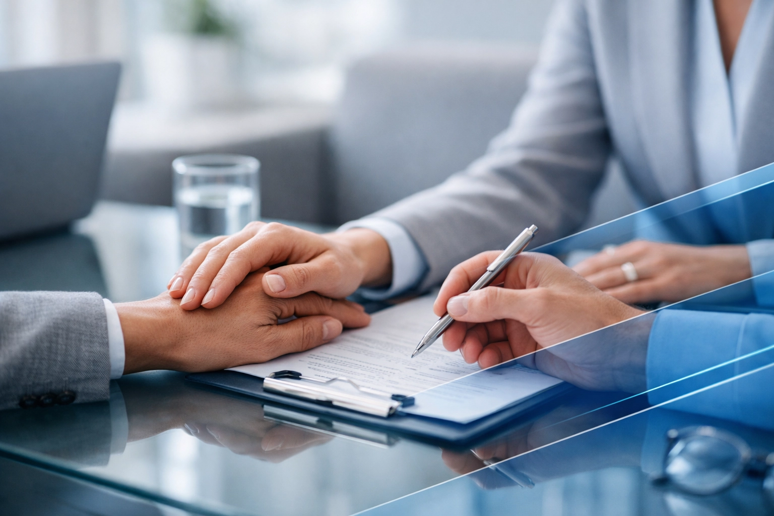 Professional consultation with a Virginia Beach divorce lawyer in a modern, collaborative office setting.