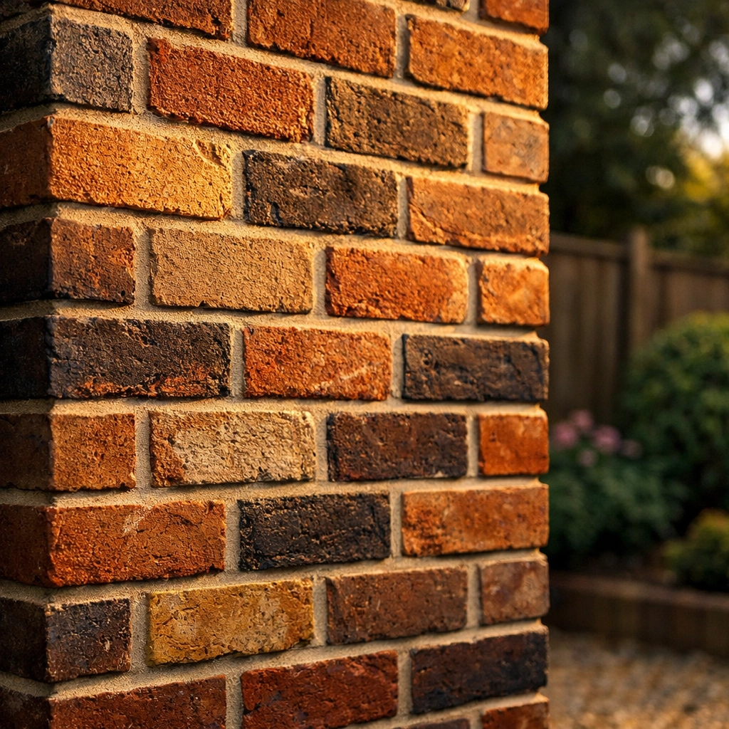 Professional brickwork on an extension wall built safely near a neighbouring property boundary.