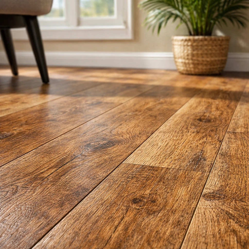 Luxury vinyl plank flooring in Orlando home with realistic wood-look finish