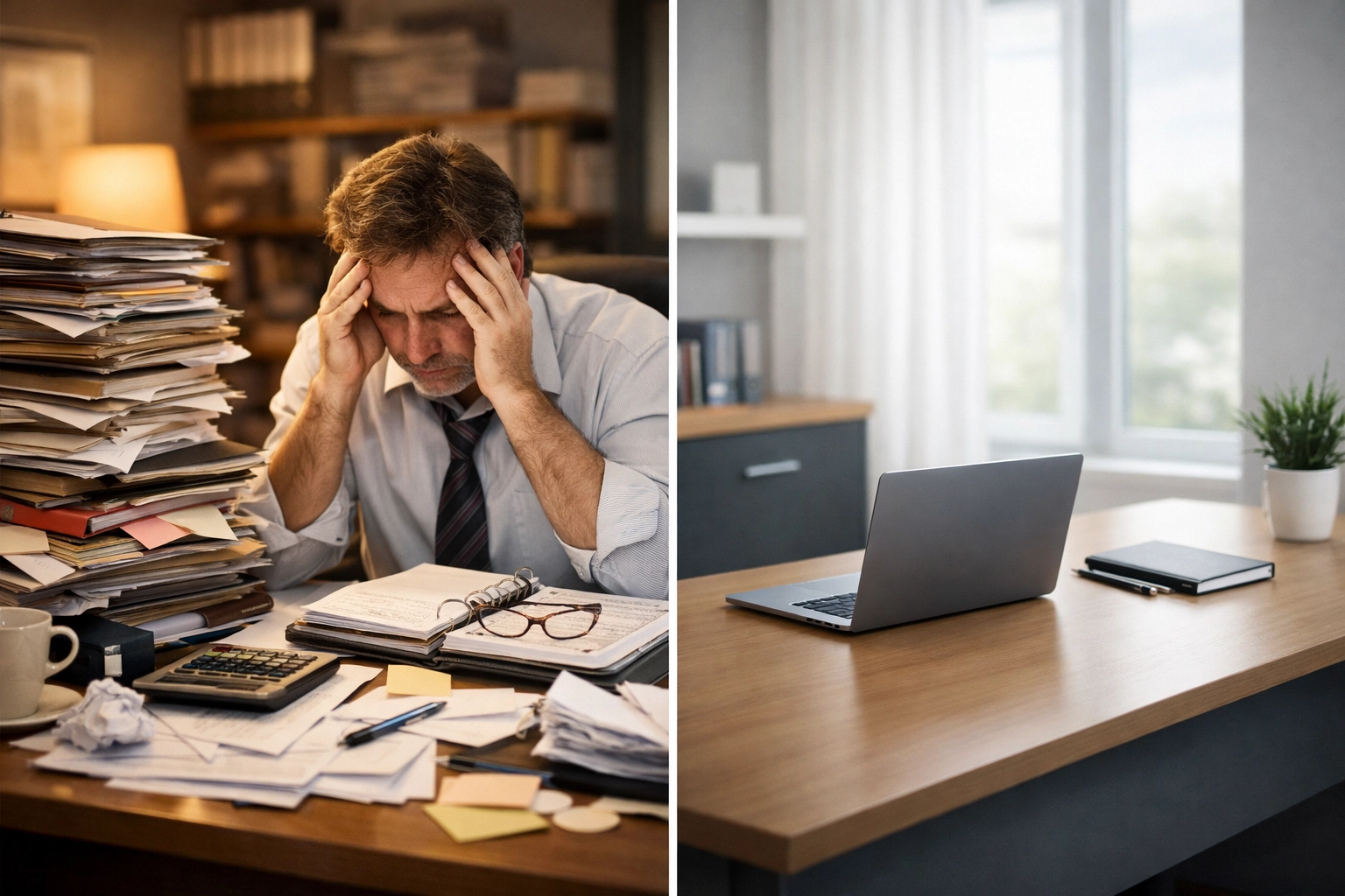 Accounting workflow transformation from chaotic paperwork to organized digital system