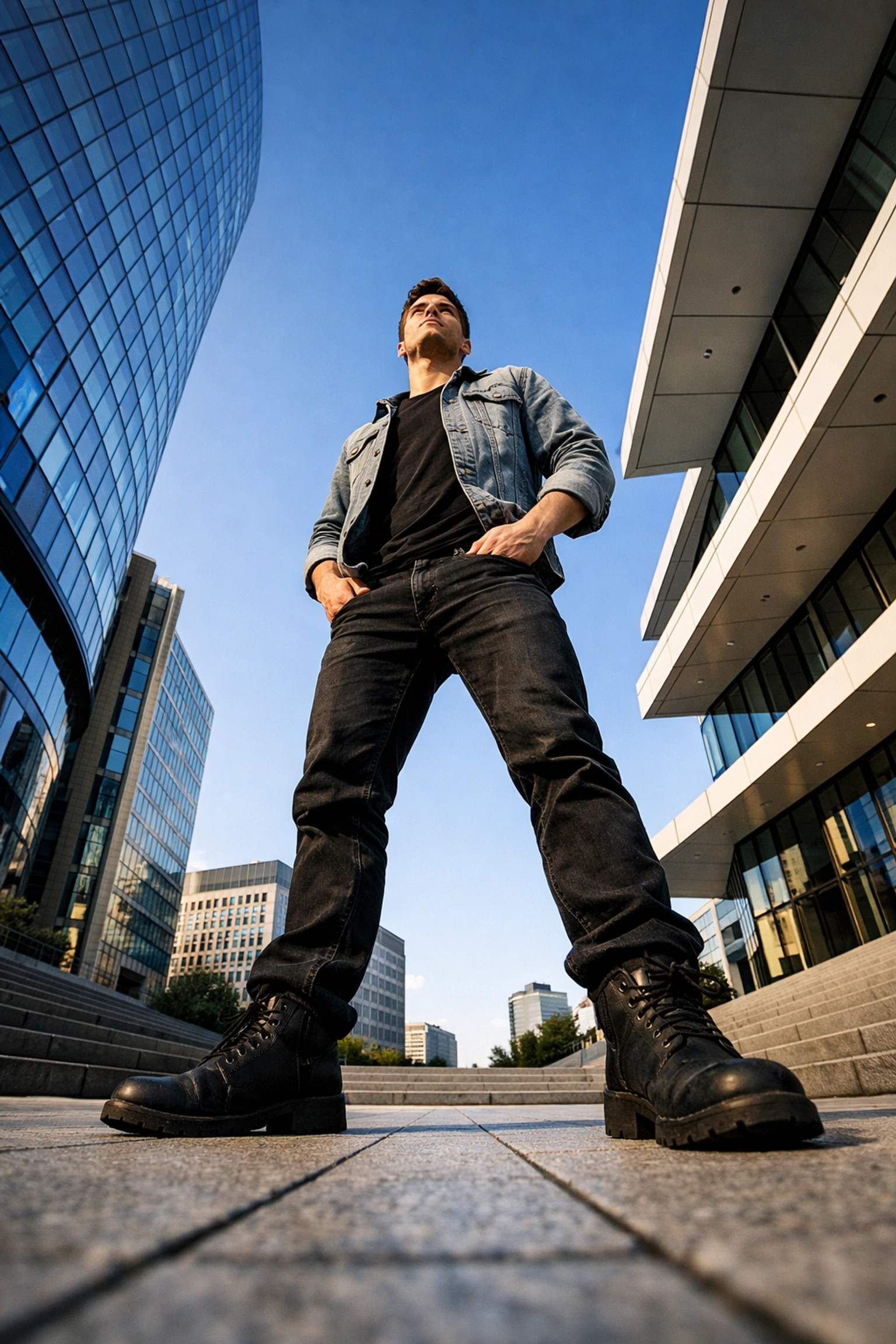 Capturing stunning portraits using low-angle composition and leading lines for a powerful perspective.