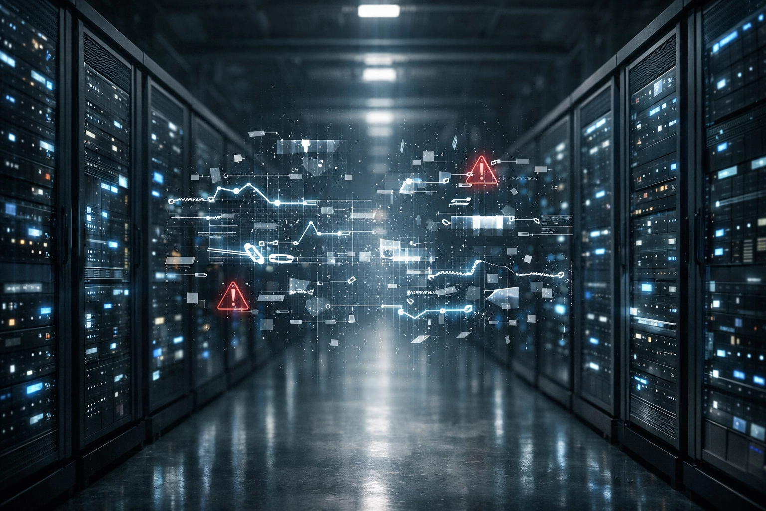 Data center showing enterprise data quality issues and fragmented information streams