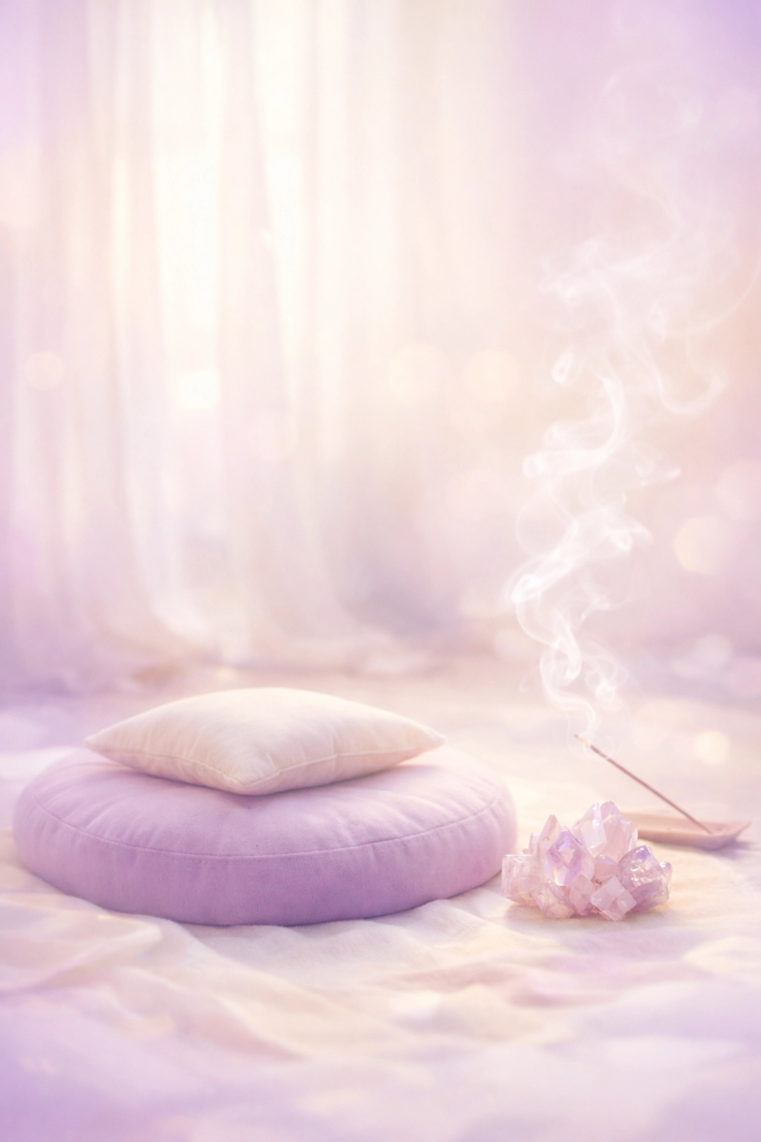 Peaceful meditation space with crystals creating a welcoming atmosphere for genuine psychic readings