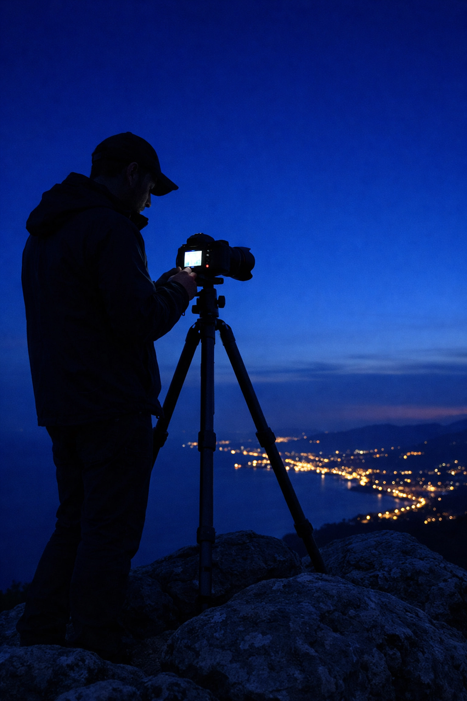 Landscape photographer shooting at twilight, exploring the latest photography and videography news.
