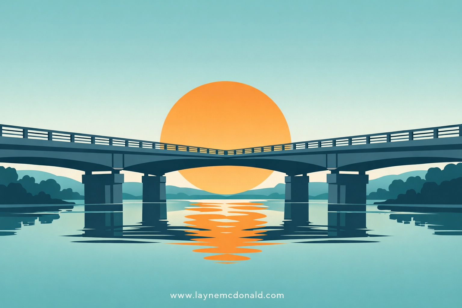 A bridge with guardrails at sunrise representing digital safety tools for Christian households.