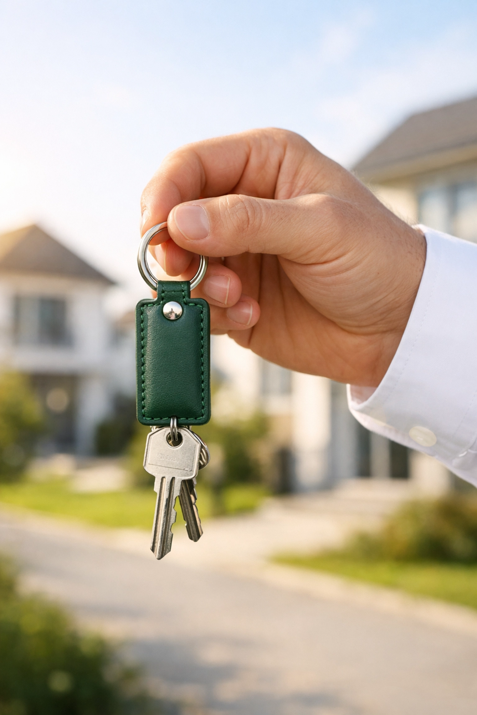 An investor holding house keys to a rental property after securing an Ohio DSCR loan for a successful deal.