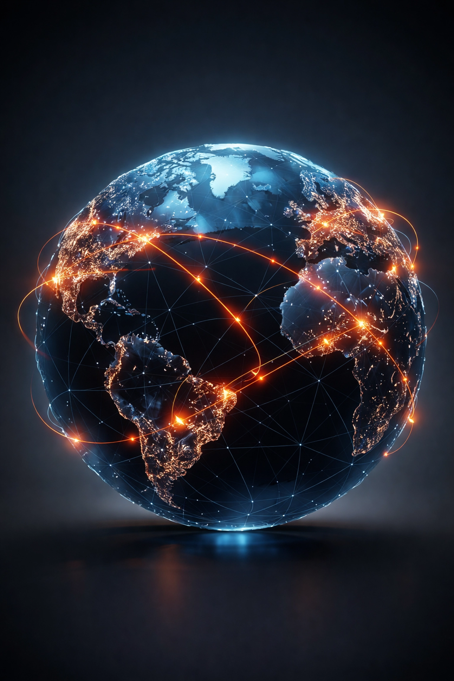 Visual representation of a global supply chain network with highlighted trade routes and disrupted pathways.