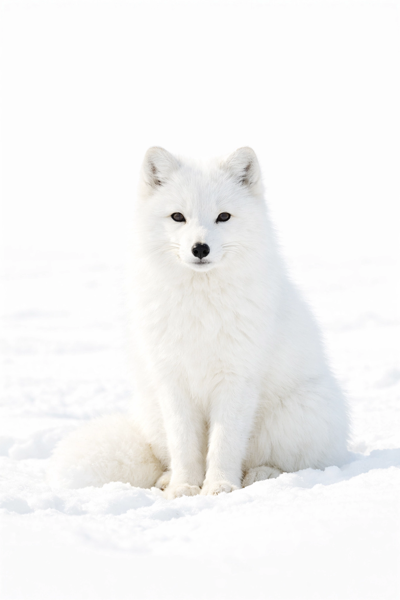 Arctic fox in snow showing high-key exposure compensation to avoid manual mode light meter mistakes.