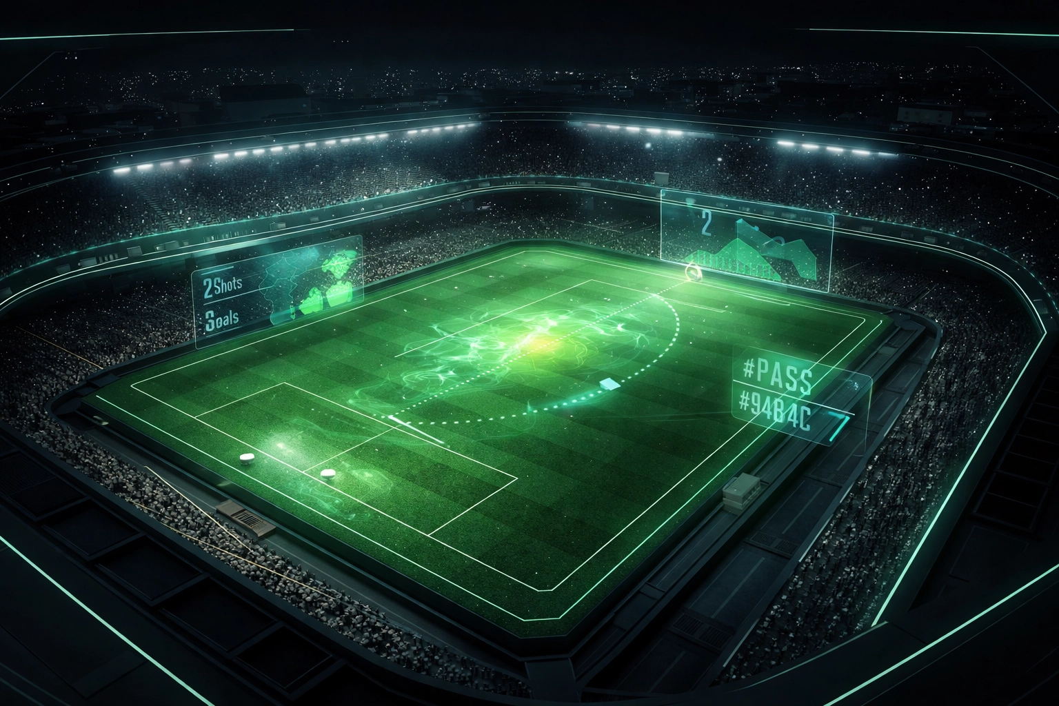 Japanese football stadium at night highlighted with football data overlays, illustrating J-League scoring trends for bettors
