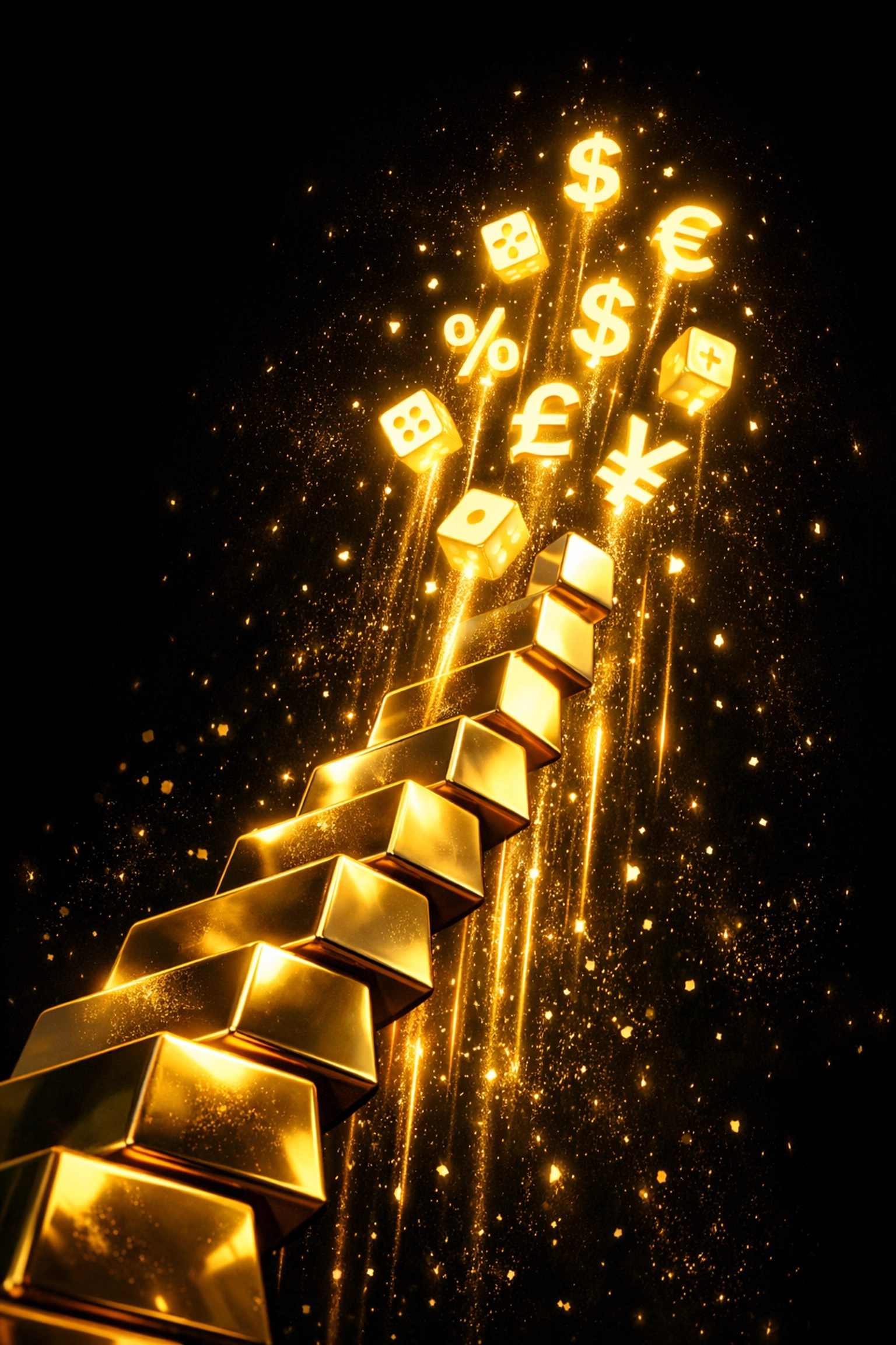 Rising gold bars and pips visualization representing profitable NCFX trading execution and growth