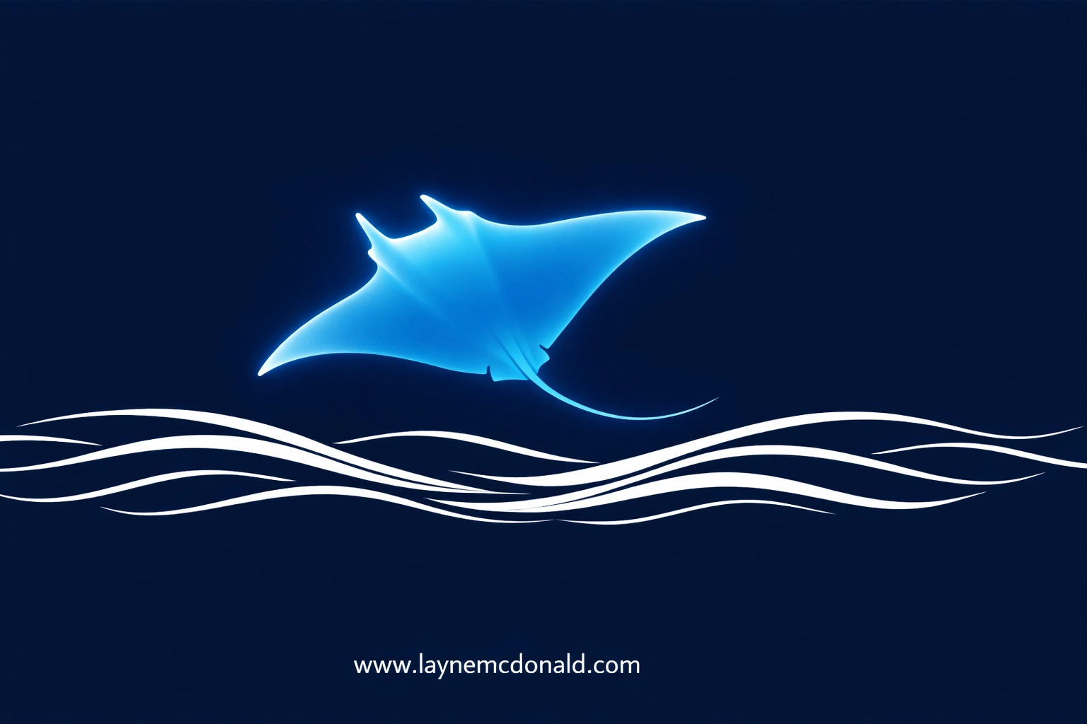 Glowing blue manta ray vector art illustrating spiritual themes and ancestor worship discussed in the Moana review.