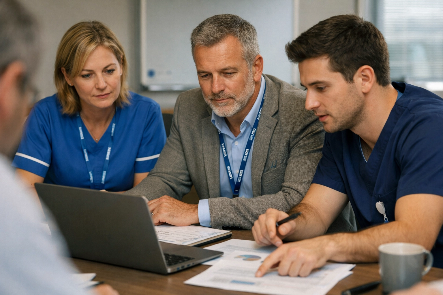 An NHS multidisciplinary team meeting focused on modern cystic fibrosis management and respiratory care in the UK.